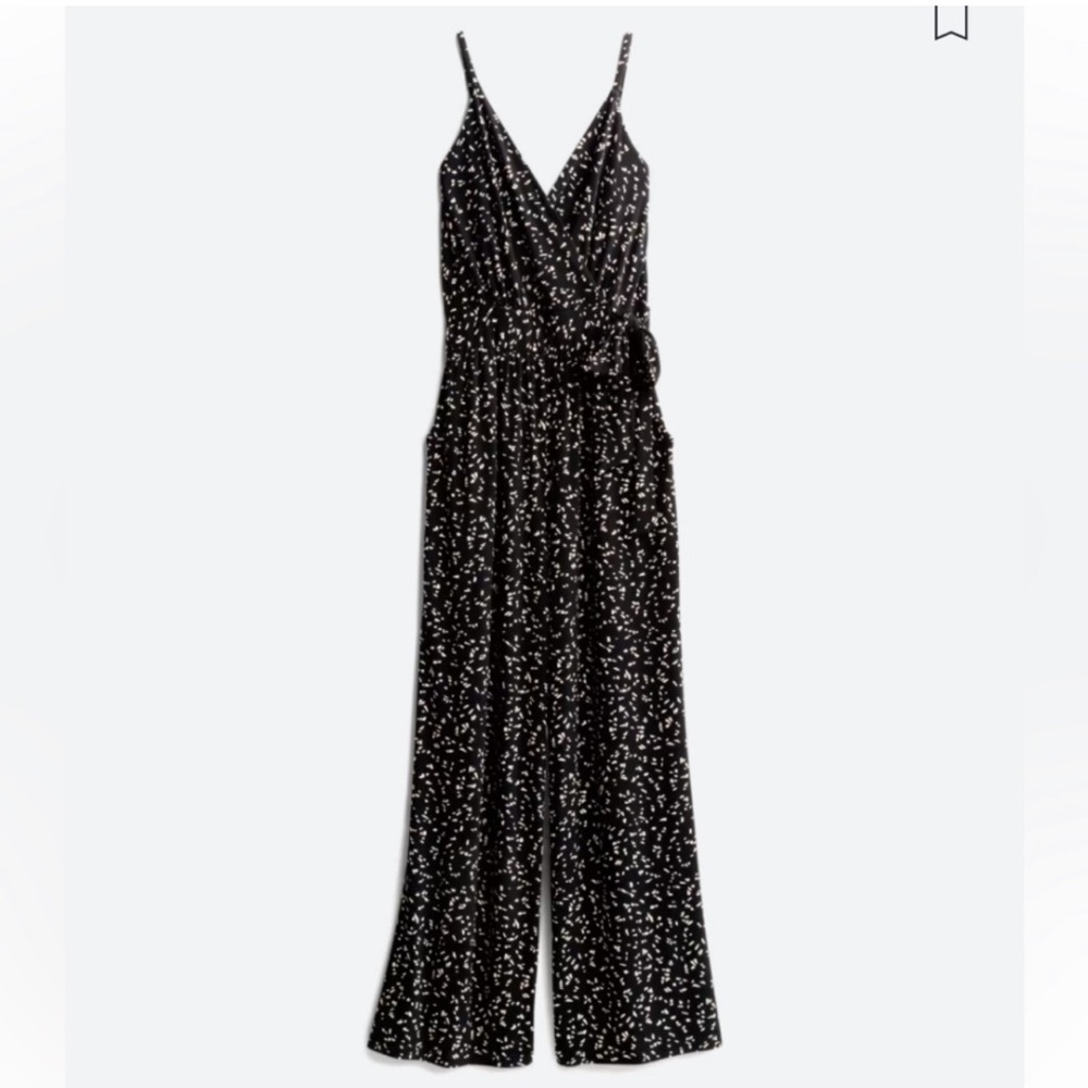 Kaileigh Rochelle Knit Jumpsuit black and white small wrap style